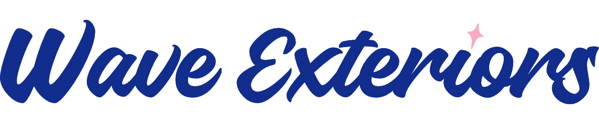 Wave Exteriors secondary logo: the name on one line in navy script